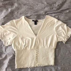 White Cropped Blouse